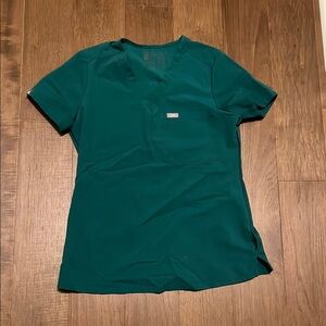 Figs XS Hunter Green Catarina V-Neck Scrub Top